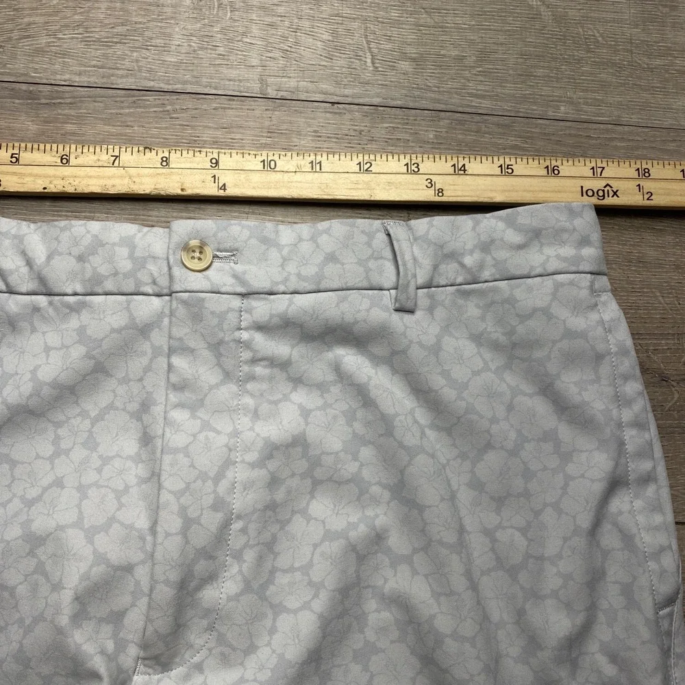 Peter Millar‎ Shorts Mens 34 Blue Floral Crown Sport Polyester Spandex Golf 9 In